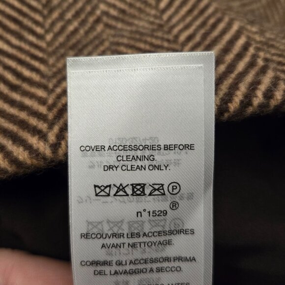 Ralph Lauren Double-Breasted Herringbone Coat 14 Tan Multi Wool Academia NWT - Picture 12 of 13